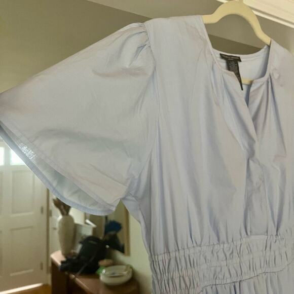 Chelsea And Theodore Eyelet Cotton Midi Dress, Short Sleeve, Bohemian Summer - Picture 4 of 7